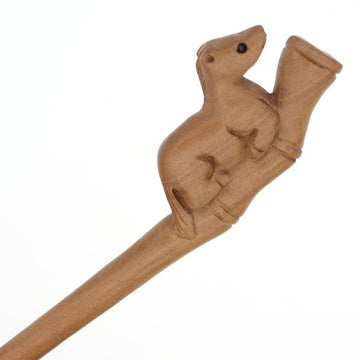 CrystalMood Handmade Carved Peachwood Chinese Zodiac Hair Stick 7 Horse